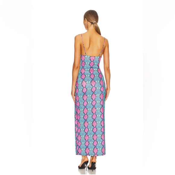 AFRM Bluma Maxi Dress in Blue Snake - Picture 3 of 5